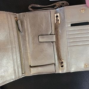 INC Gold Faux Leather Crossbody Wallet, bag